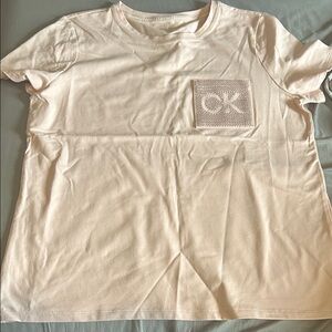 Calvin Klein Pale Pink Sequin CK Pocket Tee
